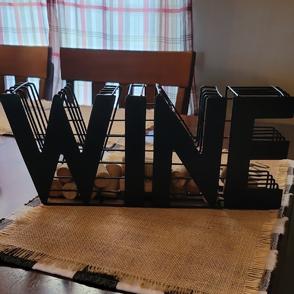 Elegant Black Metal Wine (Holder Corks Not Included)
